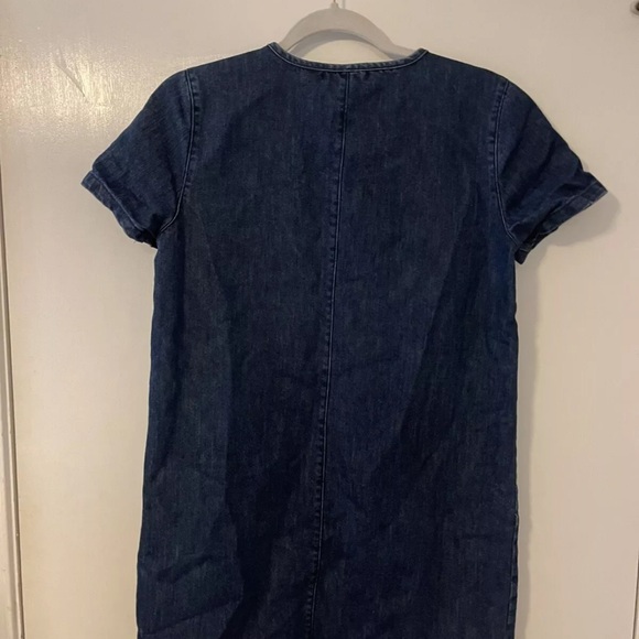 FOREVER 21 Juniors Size M Blue Denim Short Sleeve Side Zip Dress - Picture 4 of 5